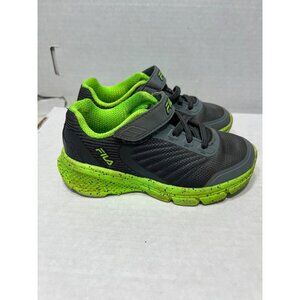Fila Kids  toddler Athletic Shoes US 11 Gray & Neon Green